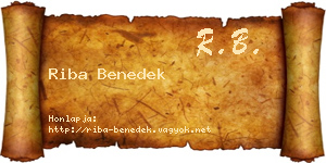 Riba Benedek névjegykártya