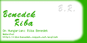 benedek riba business card